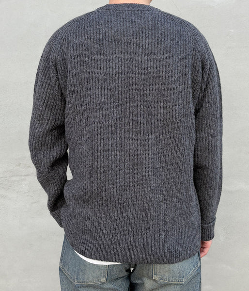 DESCENDANT/CLAM CREW NECK KNIT (GRAY)