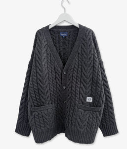 DESCENDANT/NURSE KNIT CARDIGAN (CHARCOAL)