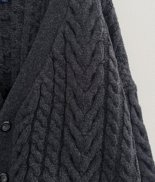 DESCENDANT/NURSE KNIT CARDIGAN (CHARCOAL)