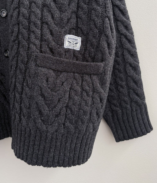 DESCENDANT/NURSE KNIT CARDIGAN (CHARCOAL)
