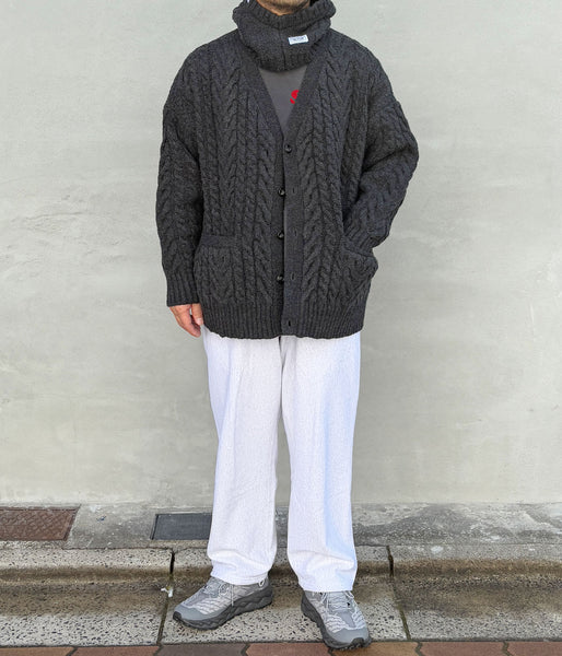 DESCENDANT/NURSE KNIT CARDIGAN (CHARCOAL)