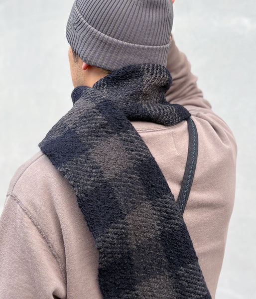 MHL./CHUNKY WOOL CHECK SCARF