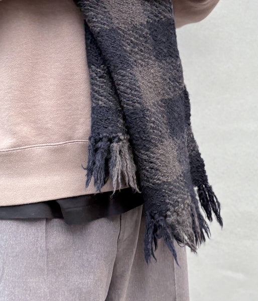 MHL./CHUNKY WOOL CHECK SCARF