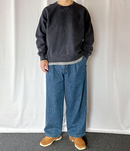 visvim/JUMBO SB SWEAT L/S DMGD (BLACK)