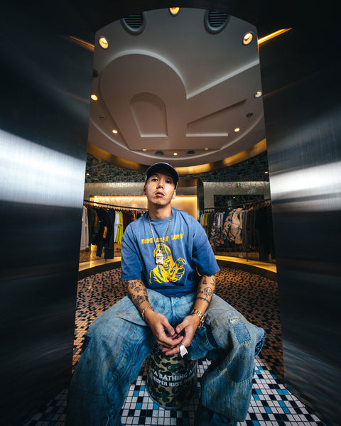 SAINT MICHAEL/BAPE_SS T-SHIRT/FADE AWAY LV/NV