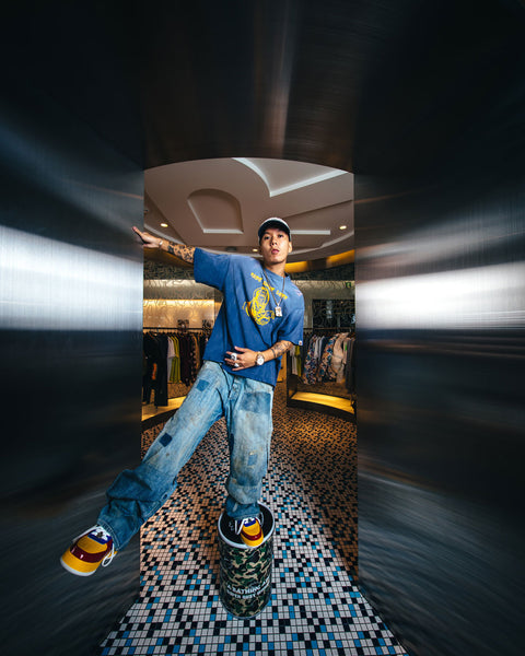 SAINT MICHAEL/BAPE_SS T-SHIRT/FADE AWAY LV/NV