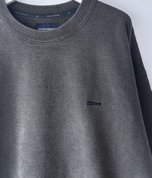 DESCENDANT/PE CREW NECK PIGMENT DYE (GRAY)