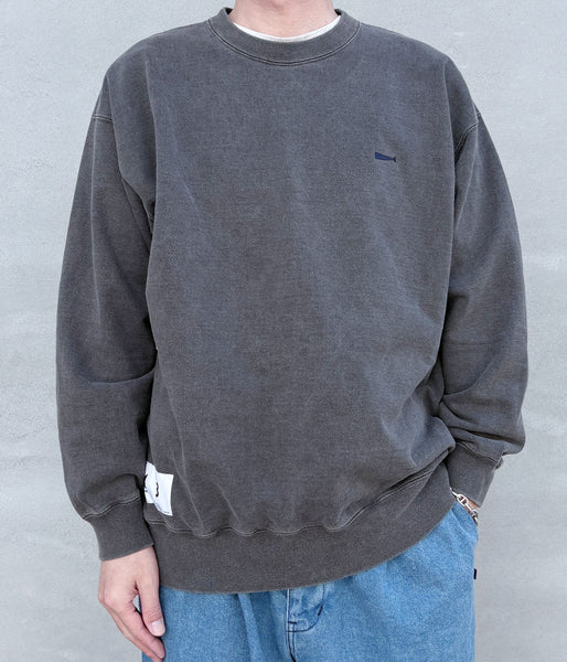 DESCENDANT/PE CREW NECK PIGMENT DYE (GRAY)