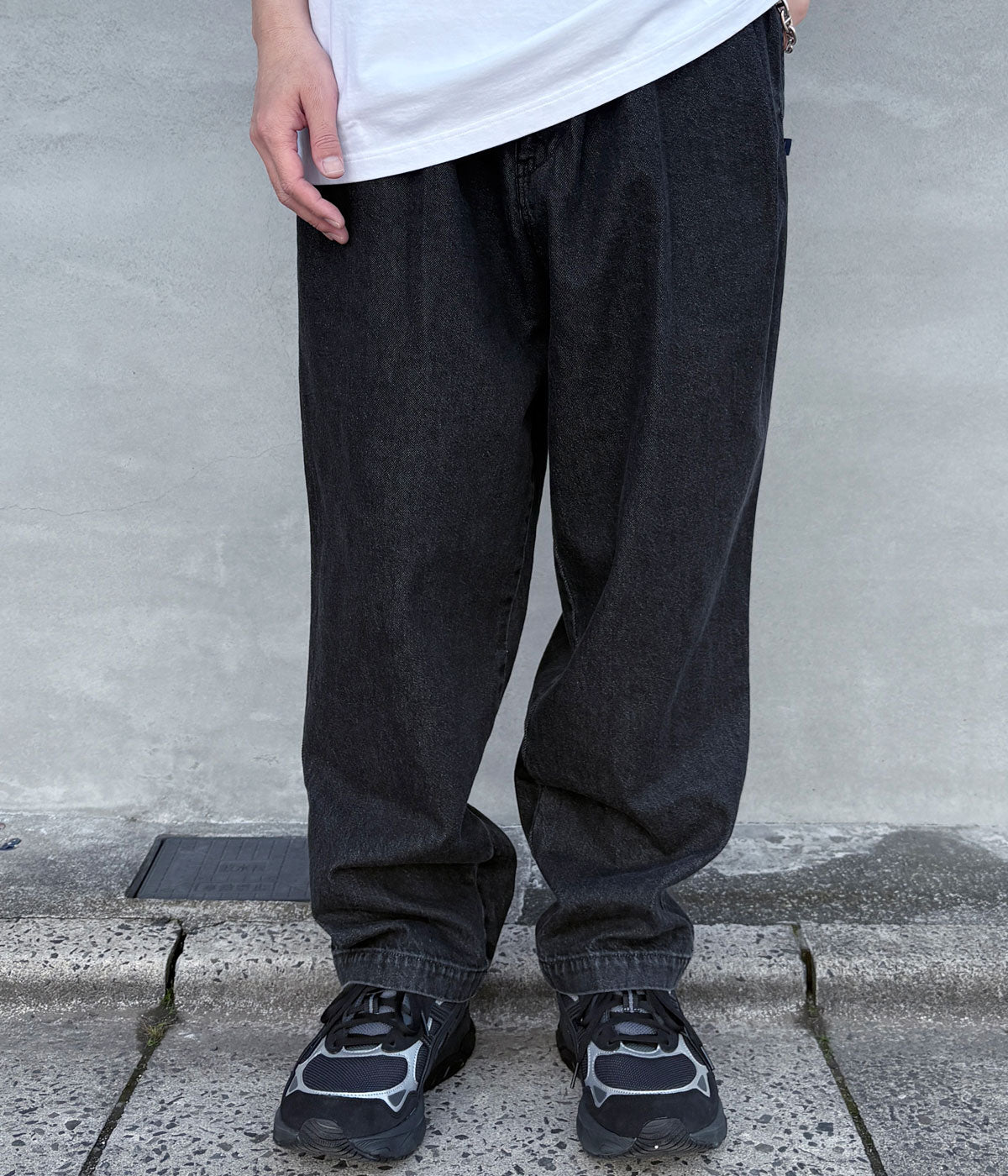 DESCENDANT/OS DENIM TROUSERS (BLACK)