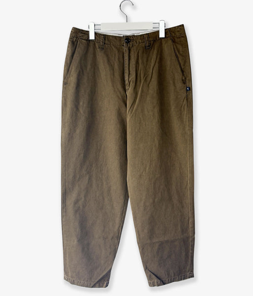 DESCENDANT/DC-6 TWILL TROUSERS (BROWN)