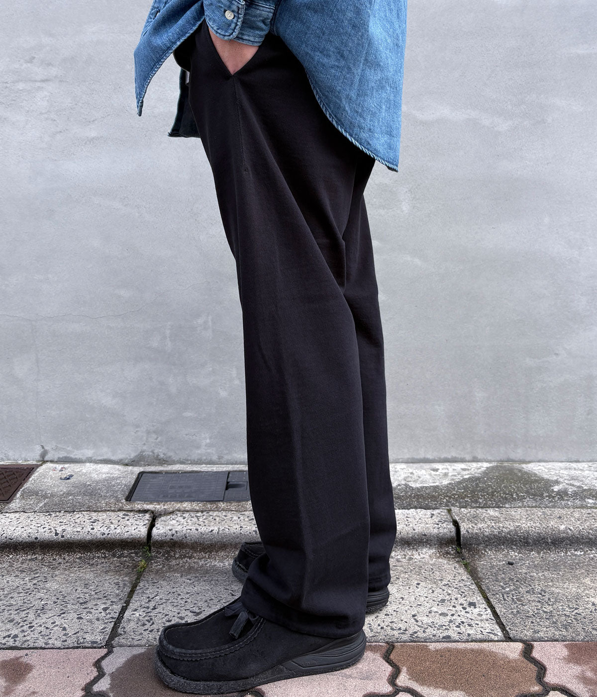 DESCENDANT/HORIZON JERSEY TROUSERS (BLACK)