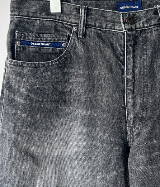 DESCENDANT/1995 DENIM TROUSERS BUGGY HARD WASH (BLACK)