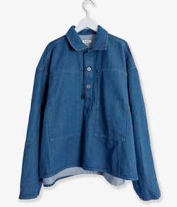 INTERIM/BLUE SHUTTLE DENIM HYPER BIG SINGLE NEEDLE US ARMY PULLOVER JA