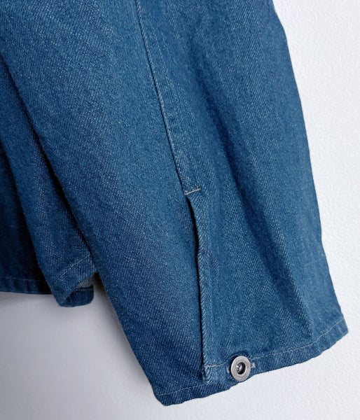 INTERIM/BLUE SHUTTLE DENIM HYPER BIG SINGLE NEEDLE US ARMY PULLOVER JACKET (BLUE)