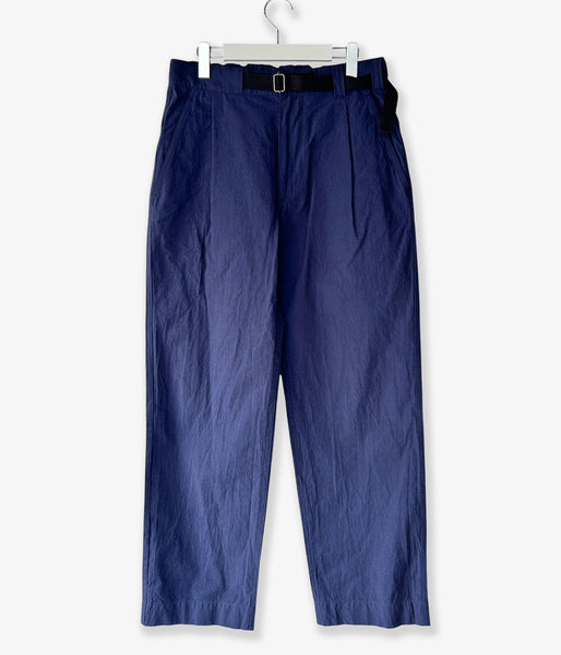 MHL./CRISP COTTON CHAMBRAY TROUSERS (NAVY)