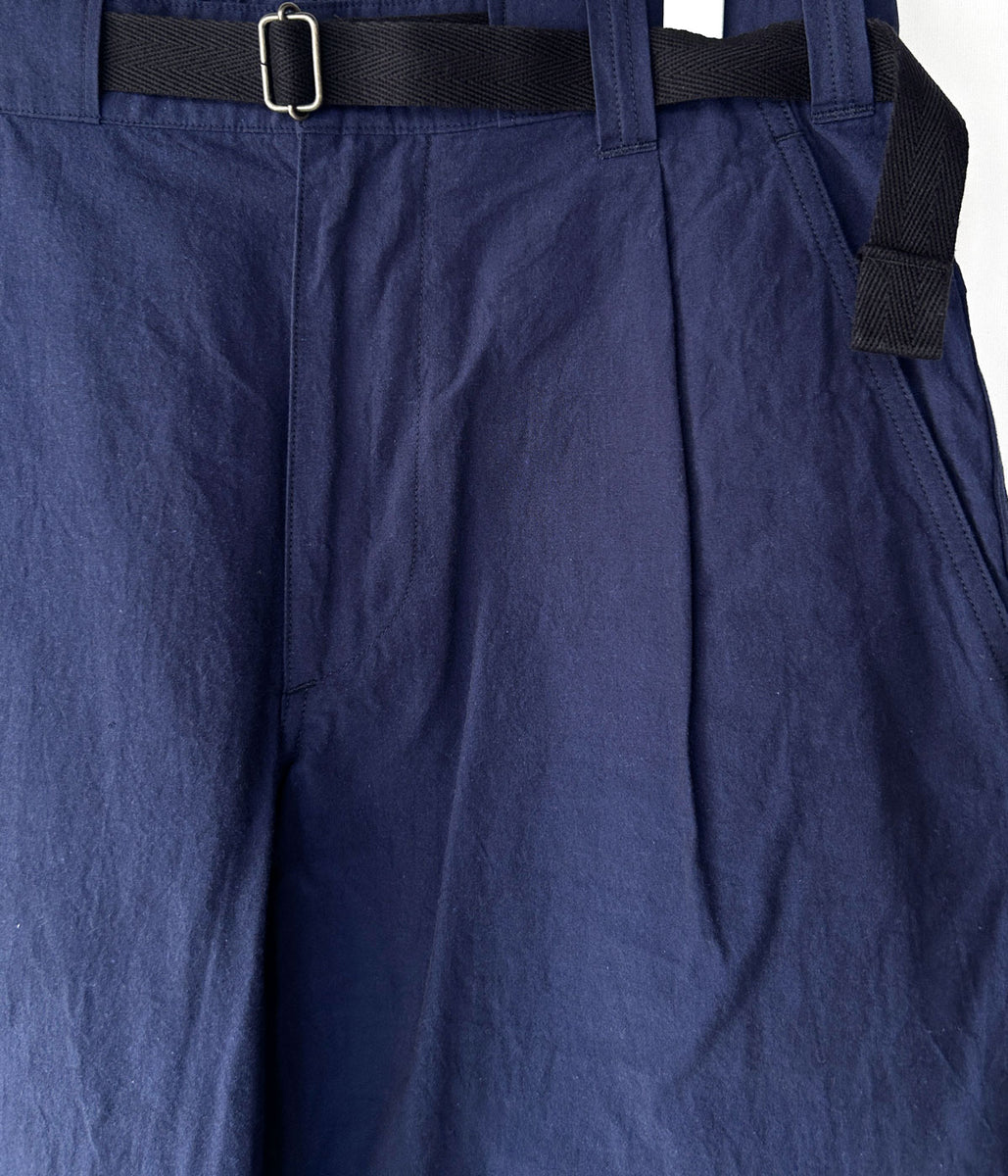 MHL./CRISP COTTON CHAMBRAY TROUSERS (NAVY)