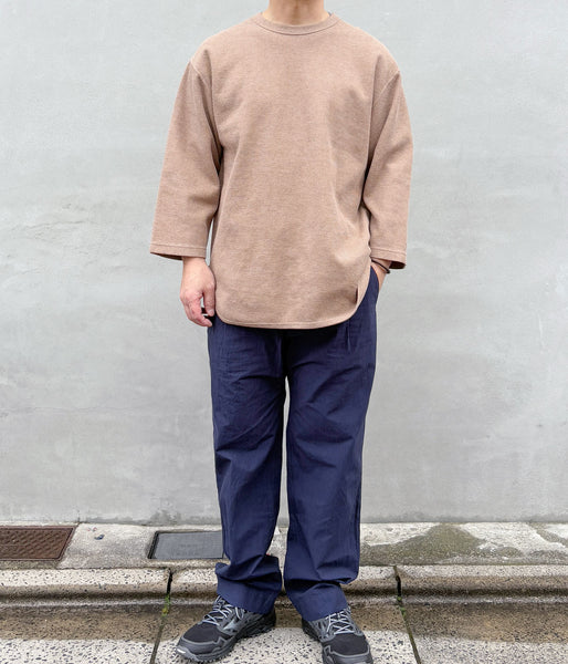 MHL./CRISP COTTON CHAMBRAY TROUSERS (NAVY)