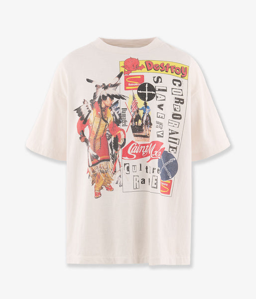 SAINT MICHAEL/JR_SS T-SHIRT/DESTROY/WHITE