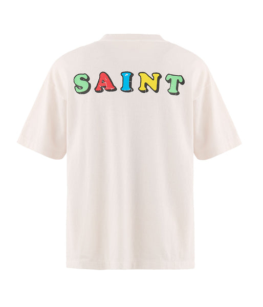 SAINT MICHAEL/JR_SS T-SHIRT/DESTROY/WHITE