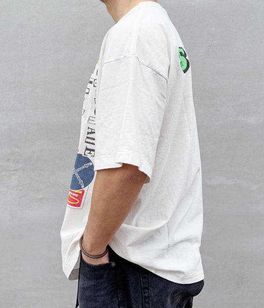 SAINT MICHAEL/JR_SS T-SHIRT/DESTROY/WHITE