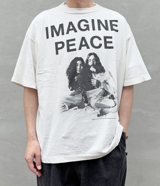 SAINT MICHAEL/JL_SS T-SHIRT/IMAGINE PEACE/WHT