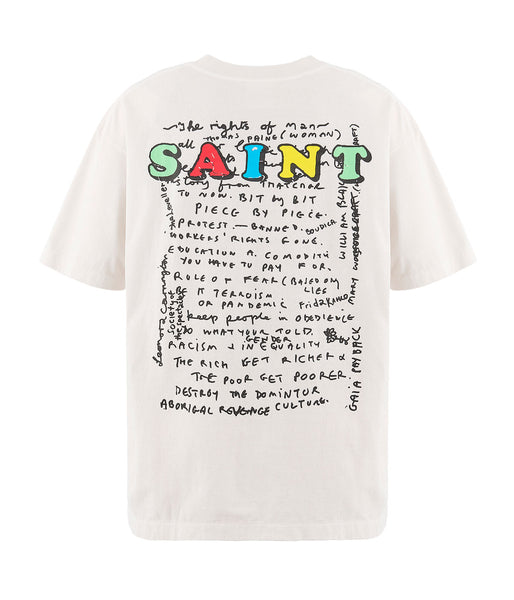 SAINT MICHAEL/JR_SS T-SHIRT/MASK/WHITE