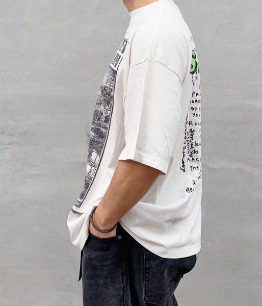 SAINT MICHAEL/JR_SS T-SHIRT/MASK/WHITE