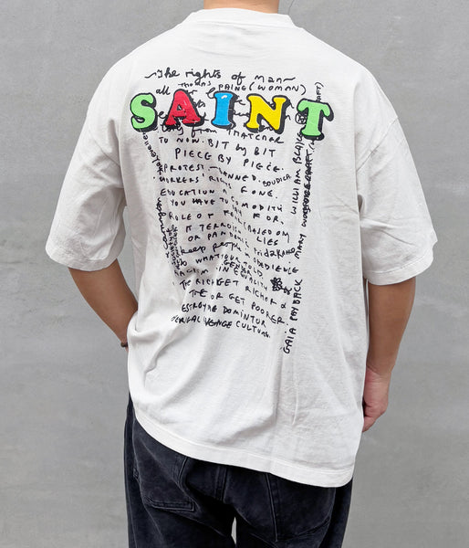 SAINT MICHAEL/JR_SS T-SHIRT/MASK/WHITE