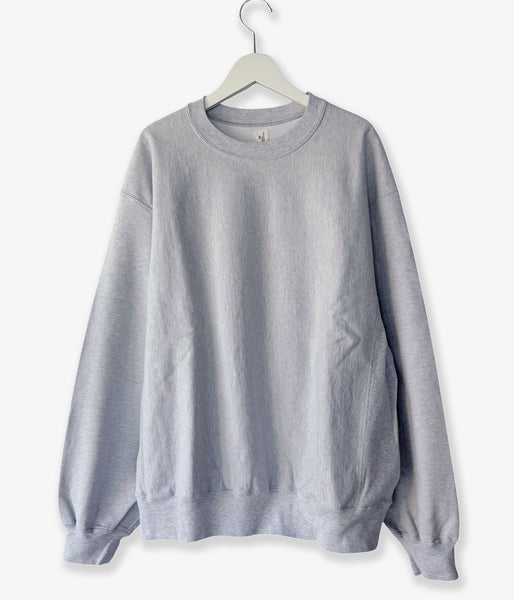 blurhms ROOTSTOCK/Thin-Sweat Crew-Neck P/O (HEATHER WHITE)