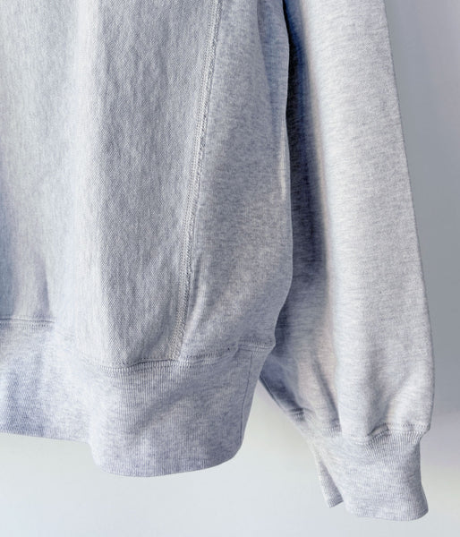 blurhms ROOTSTOCK/Thin-Sweat Crew-Neck P/O (HEATHER WHITE)