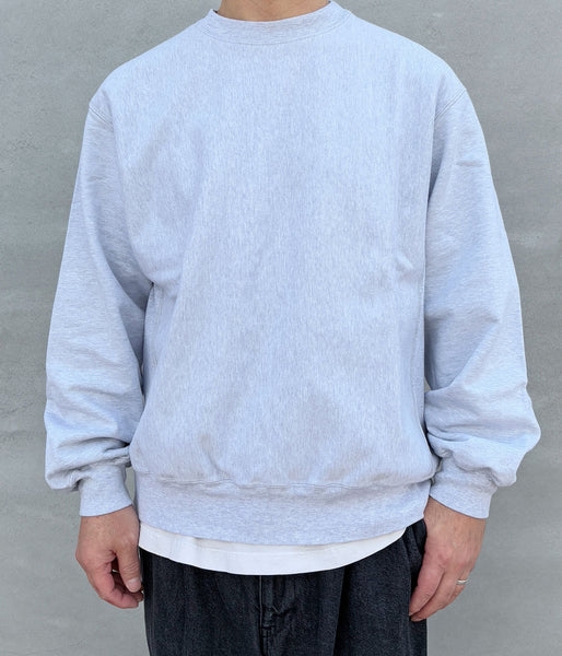 blurhms ROOTSTOCK/Thin-Sweat Crew-Neck P/O (HEATHER WHITE)