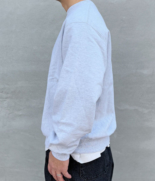 blurhms ROOTSTOCK/Thin-Sweat Crew-Neck P/O (HEATHER WHITE)