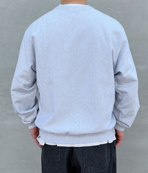 blurhms ROOTSTOCK/Thin-Sweat Crew-Neck P/O (HEATHER WHITE)