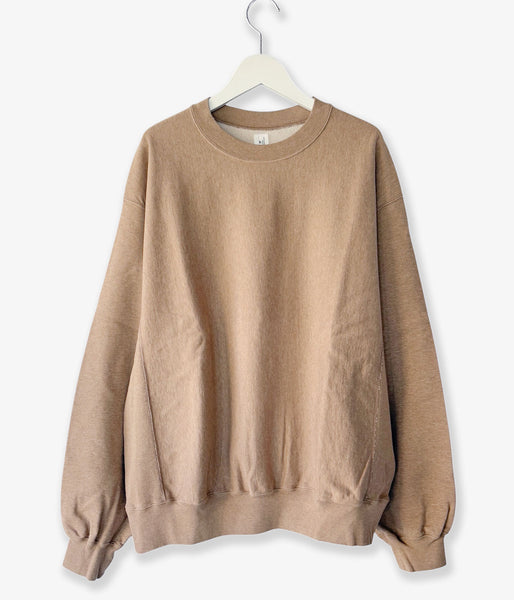blurhms ROOTSTOCK/Thin-Sweat Crew-Neck P/O (HEATHER BEIGE)