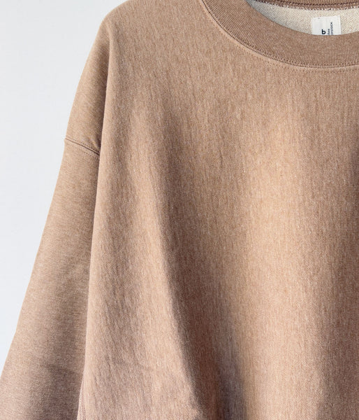 blurhms ROOTSTOCK/Thin-Sweat Crew-Neck P/O (HEATHER BEIGE)