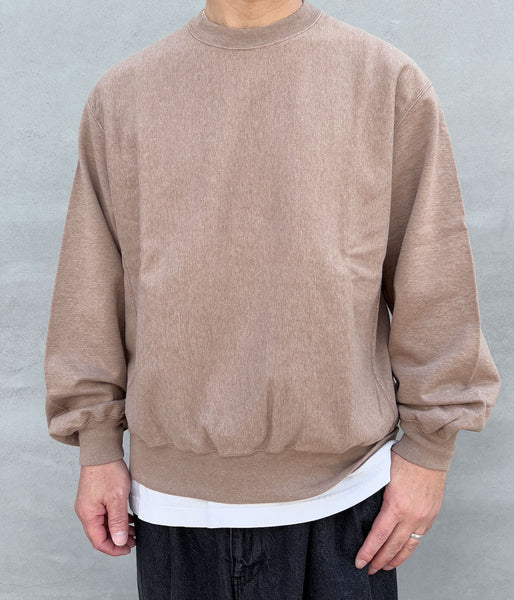 blurhms ROOTSTOCK/Thin-Sweat Crew-Neck P/O (HEATHER BEIGE)