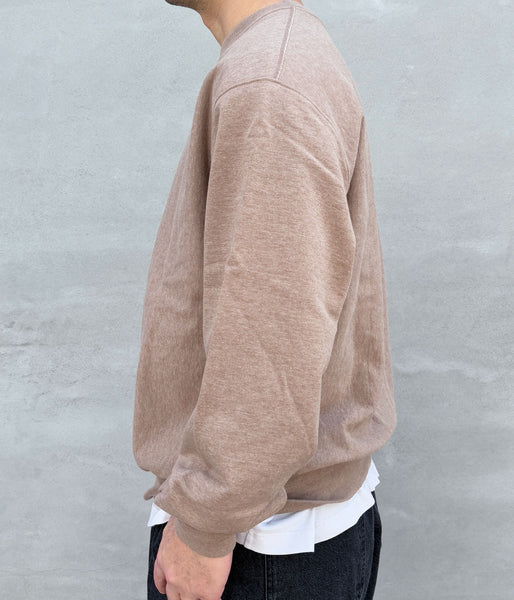 blurhms ROOTSTOCK/Thin-Sweat Crew-Neck P/O (HEATHER BEIGE)