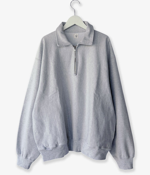 blurhms ROOTSTOCK/Thin-Sweat Harf-Zip P/O (HEATHER WHITE)