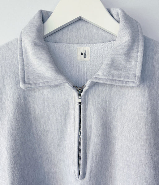 blurhms ROOTSTOCK/Thin-Sweat Harf-Zip P/O (HEATHER WHITE)