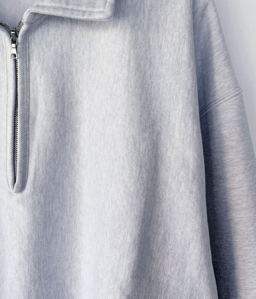 blurhms ROOTSTOCK/Thin-Sweat Harf-Zip P/O (HEATHER WHITE)