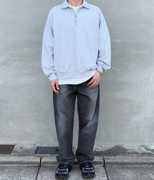 blurhms ROOTSTOCK/Thin-Sweat Harf-Zip P/O (HEATHER WHITE)