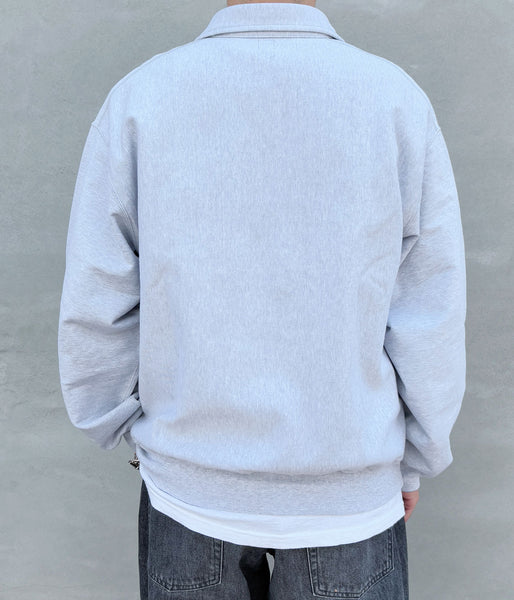 blurhms ROOTSTOCK/Thin-Sweat Harf-Zip P/O (HEATHER WHITE)