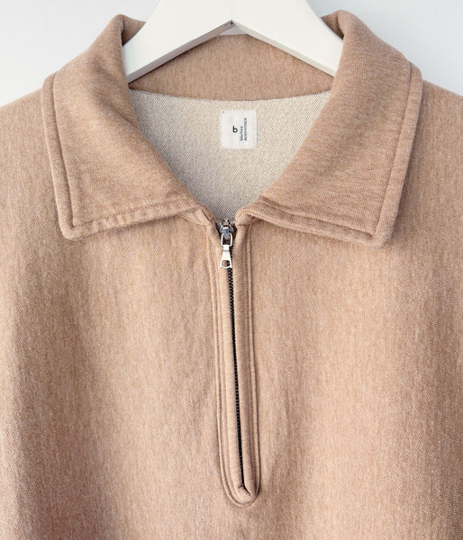 blurhms ROOTSTOCK/Thin-Sweat Harf-Zip P/O (HEATHER BEIGE)
