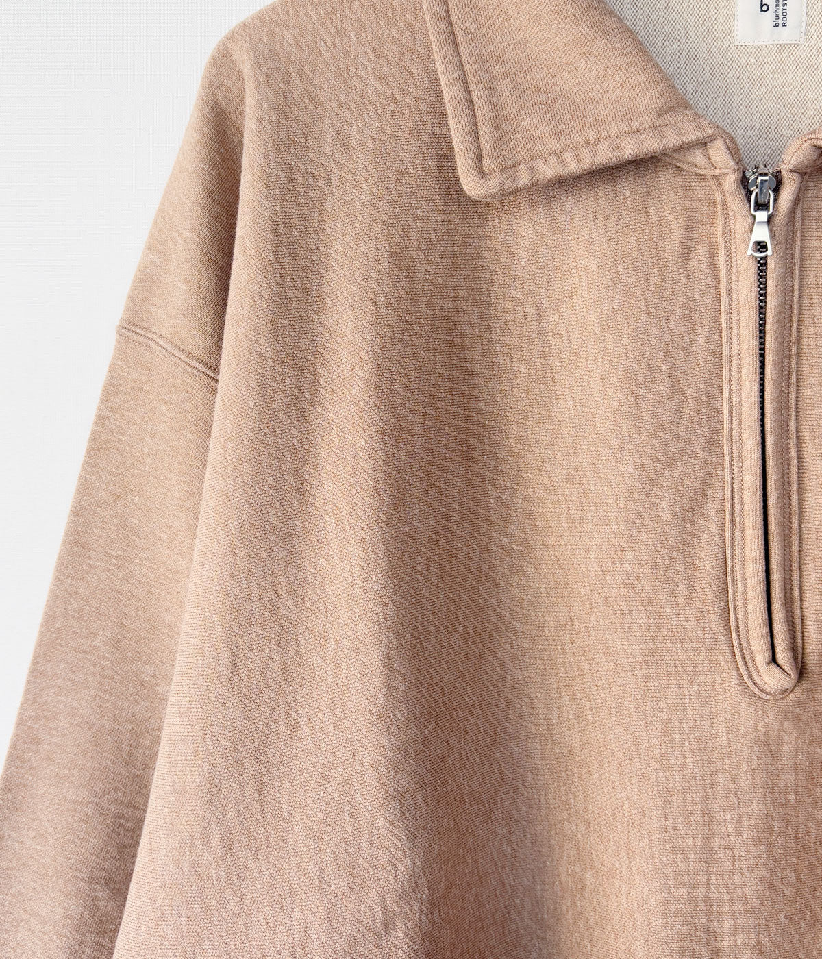 blurhms ROOTSTOCK/Thin-Sweat Harf-Zip P/O (HEATHER BEIGE)