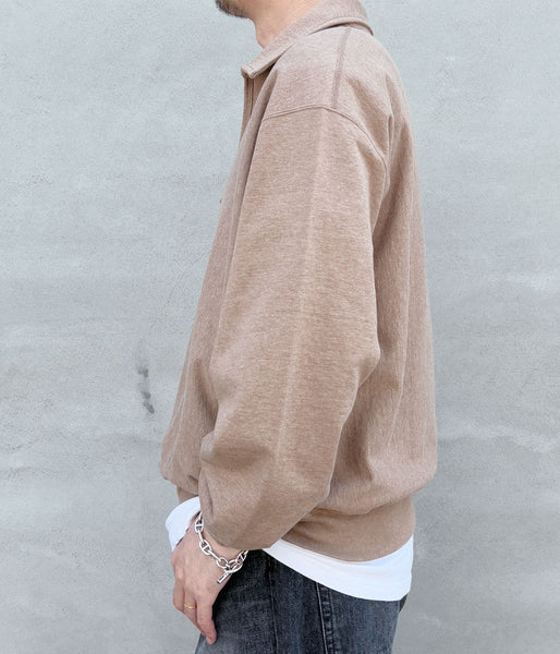 blurhms ROOTSTOCK/Thin-Sweat Harf-Zip P/O (HEATHER BEIGE)
