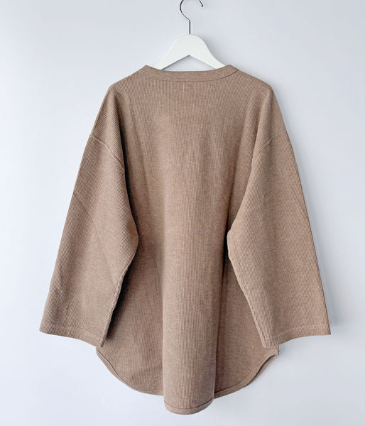 blurhms ROOTSTOCK/ROUGH&SMOOTH THERMAL BASEBALL TEE (HEATHER BEIGE)