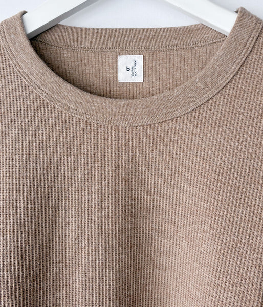 blurhms ROOTSTOCK/ROUGH&SMOOTH THERMAL BASEBALL TEE (HEATHER BEIGE)