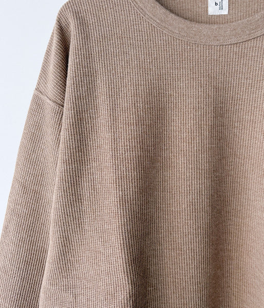 blurhms ROOTSTOCK/ROUGH&SMOOTH THERMAL BASEBALL TEE (HEATHER BEIGE)