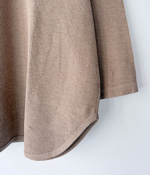 blurhms ROOTSTOCK/ROUGH&SMOOTH THERMAL BASEBALL TEE (HEATHER BEIGE)