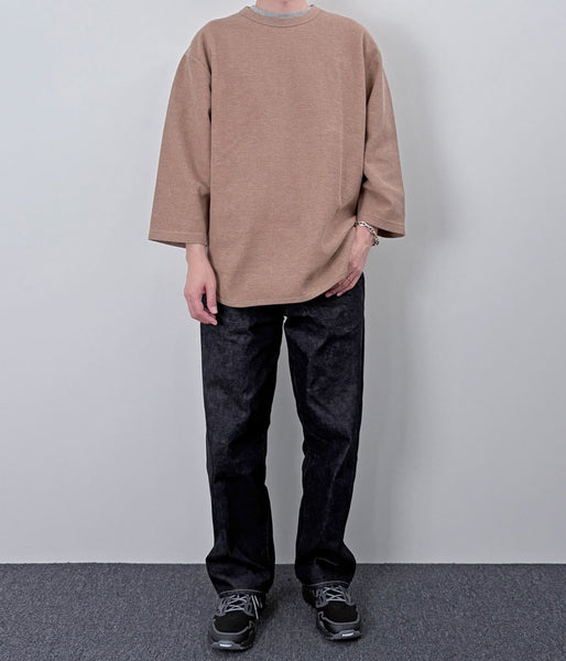 blurhms ROOTSTOCK/ROUGH&SMOOTH THERMAL BASEBALL TEE (HEATHER BEIGE)